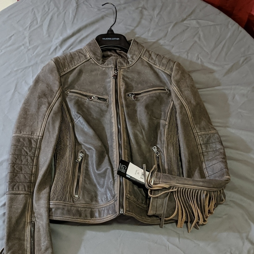 Women's leather coat. Wilson's leather.